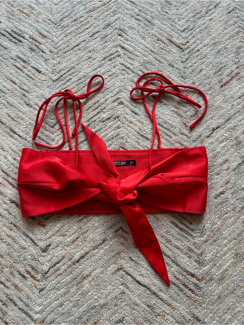 Nasty Gal Red Tie Cropped Tank Top
